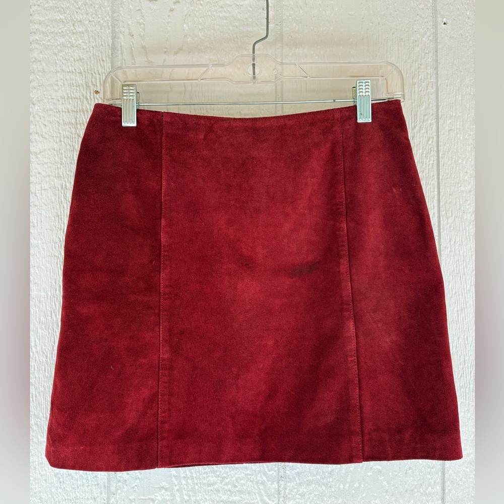Old Navy Burgundy Suede Mini Skirt